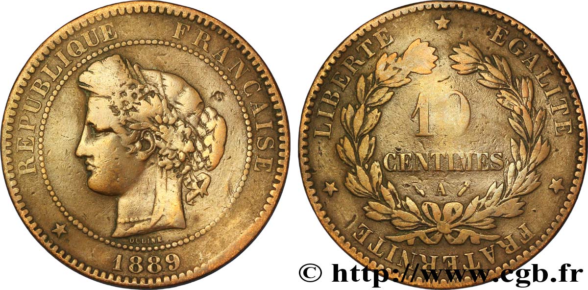 10 centimes Cérès 1889 Paris F.135/34 B12 