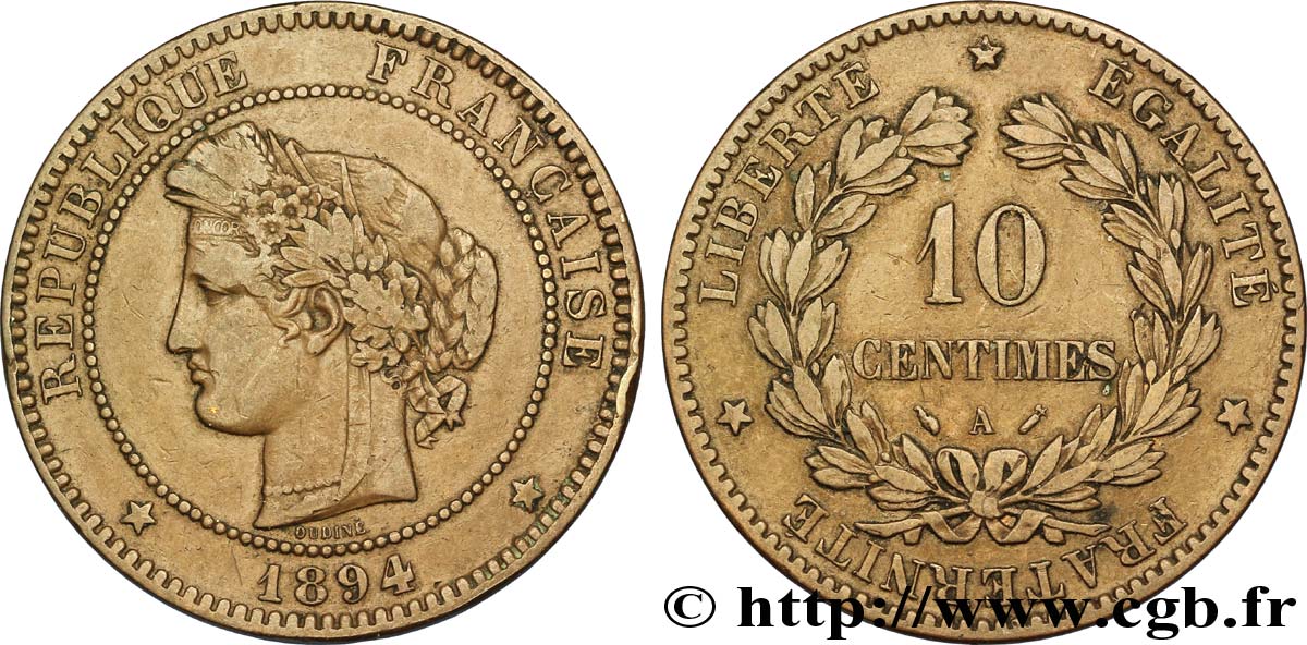 10 centimes Cérès 1894 Paris F.135/39 TB35 
