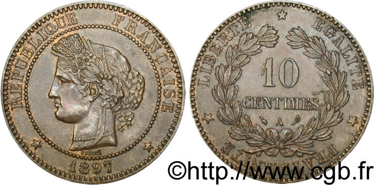 10 centimes Cérès 1897 Paris F.135/44 SUP55 