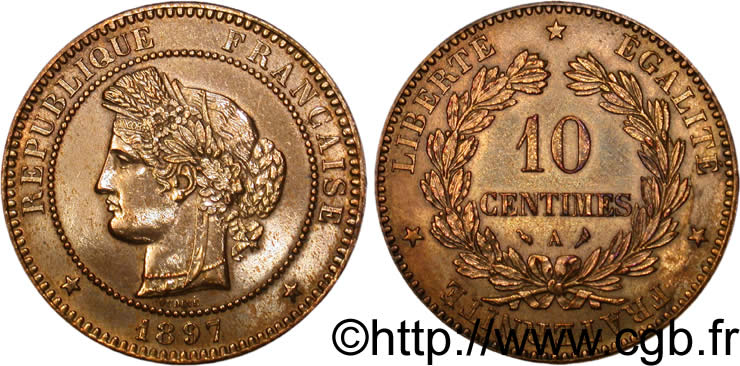 10 centimes Cérès 1897 Paris F.135/44 SUP55 