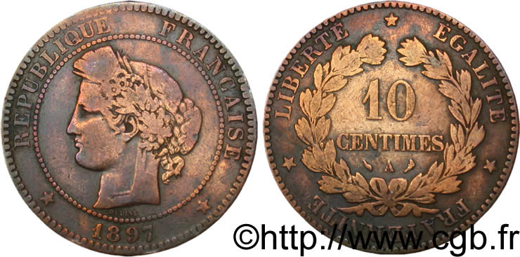 10 centimes Cérès 1897 Paris F.135/44 TB20 