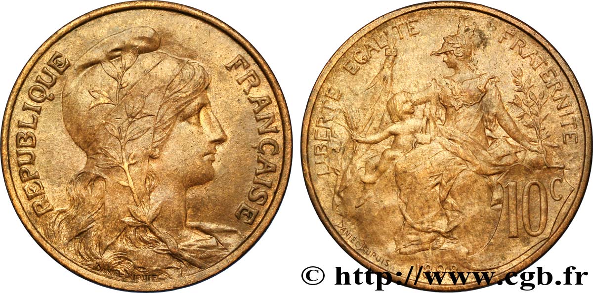 10 centimes Daniel-Dupuis 1898  F.136/5 TTB54 