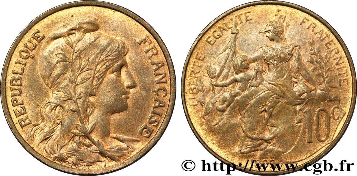 10 centimes Daniel-Dupuis 1899  F.136/7 EBC58 