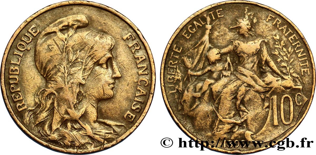 10 centimes Daniel-Dupuis 1899  F.136/7 VF35 
