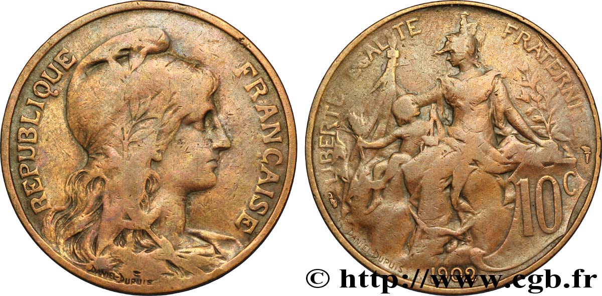 10 centimes Daniel-Dupuis 1902  F.136/11 VF20 