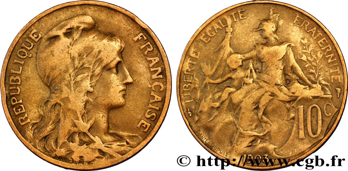 10 centimes Daniel-Dupuis 1903  F.136/12 VF35 