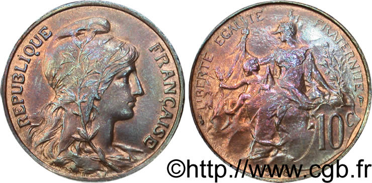 10 centimes Daniel-Dupuis 1906  F.136/15 AU55 