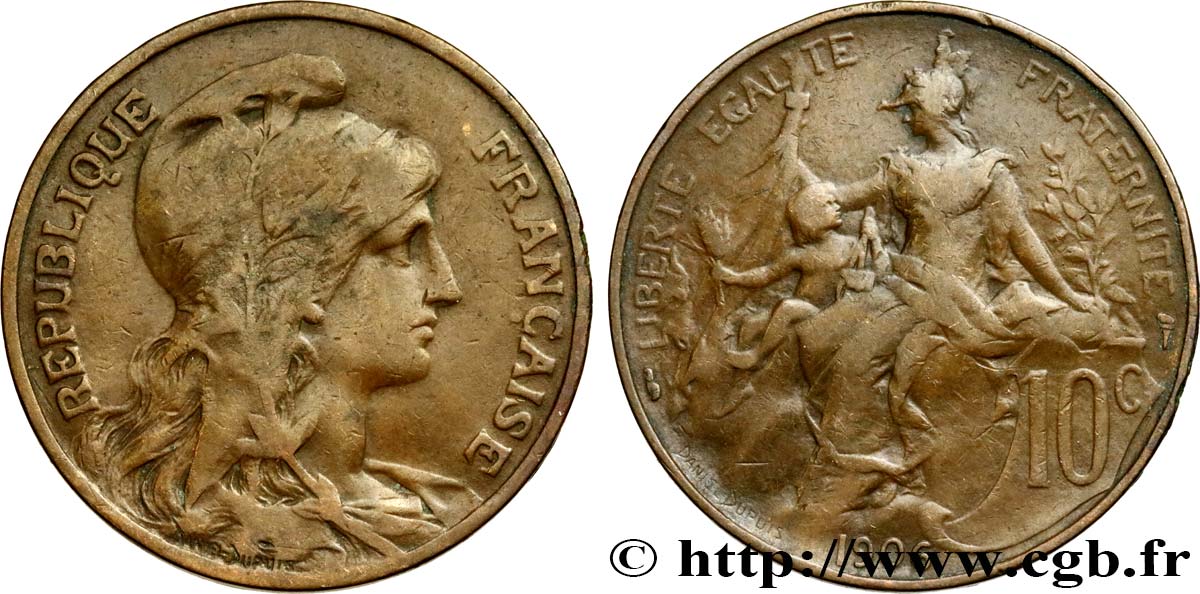 10 centimes Daniel-Dupuis 1906  F.136/15 VF35 