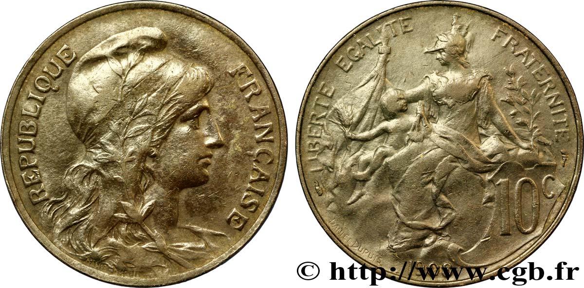 10 centimes Daniel-Dupuis 1908  F.136/17 TTB48 