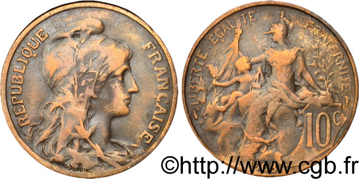 10 centimes Daniel-Dupuis 1908  F.136/17 TB20 