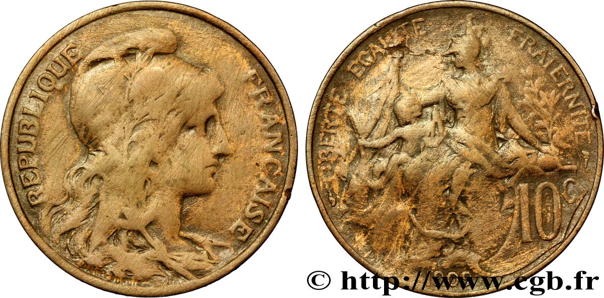10 centimes Daniel-Dupuis 1909  F.136/18 TB20 