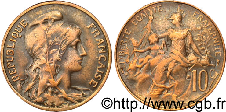 10 centimes Daniel-Dupuis 1911  F.136/20 VF35 
