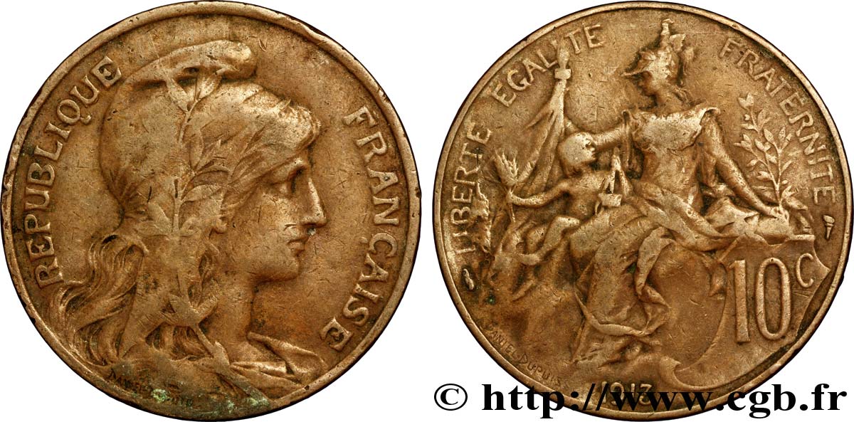 10 centimes Daniel-Dupuis 1913  F.136/22 VF20 