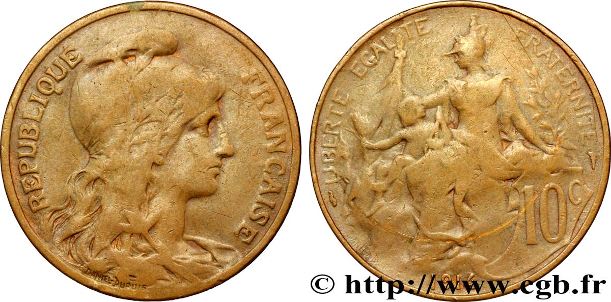 10 centimes Daniel-Dupuis 1914  F.136/23 TB20 