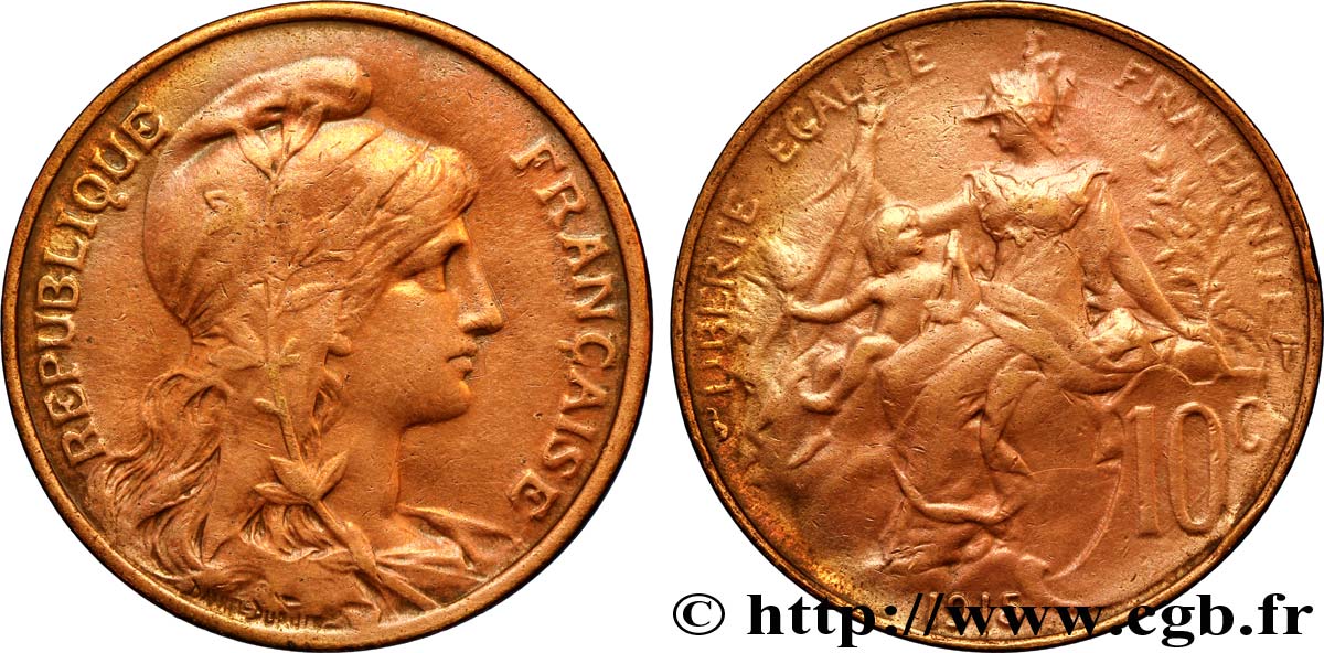 10 centimes Daniel-Dupuis 1915  F.136/24 TTB48 
