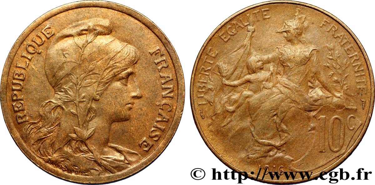 10 centimes Daniel-Dupuis 1916  F.136/26 TTB48 