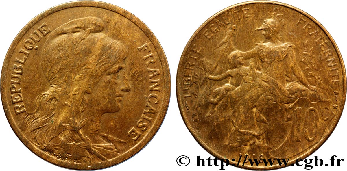 10 centimes Daniel-Dupuis 1916  F.136/27 TTB48 
