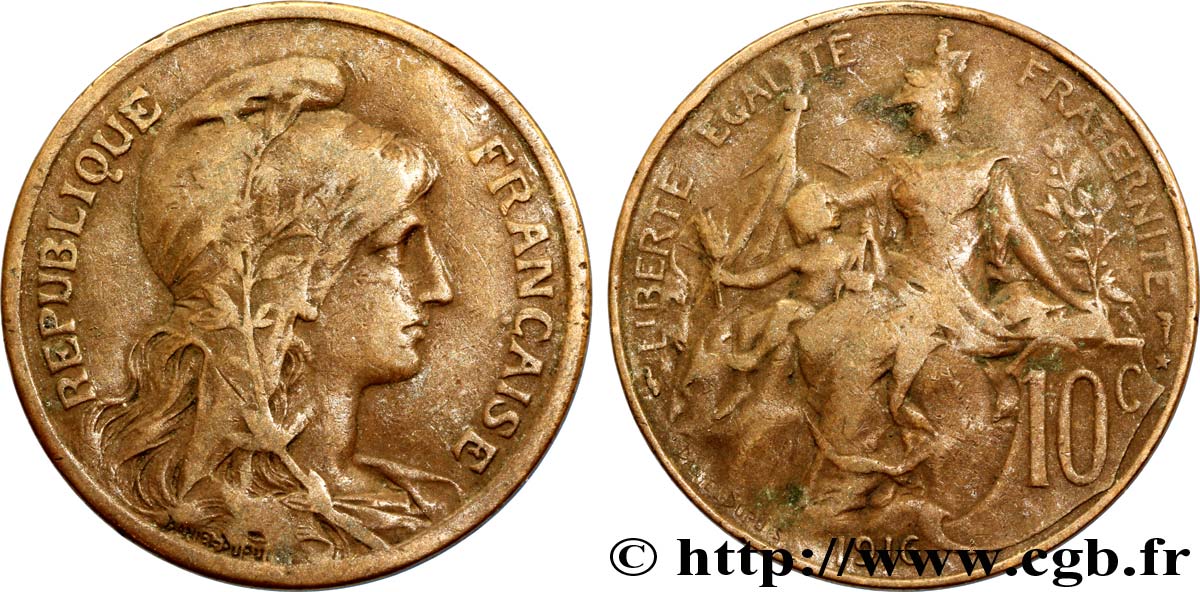 10 centimes Daniel-Dupuis 1916  F.136/27 BB40 