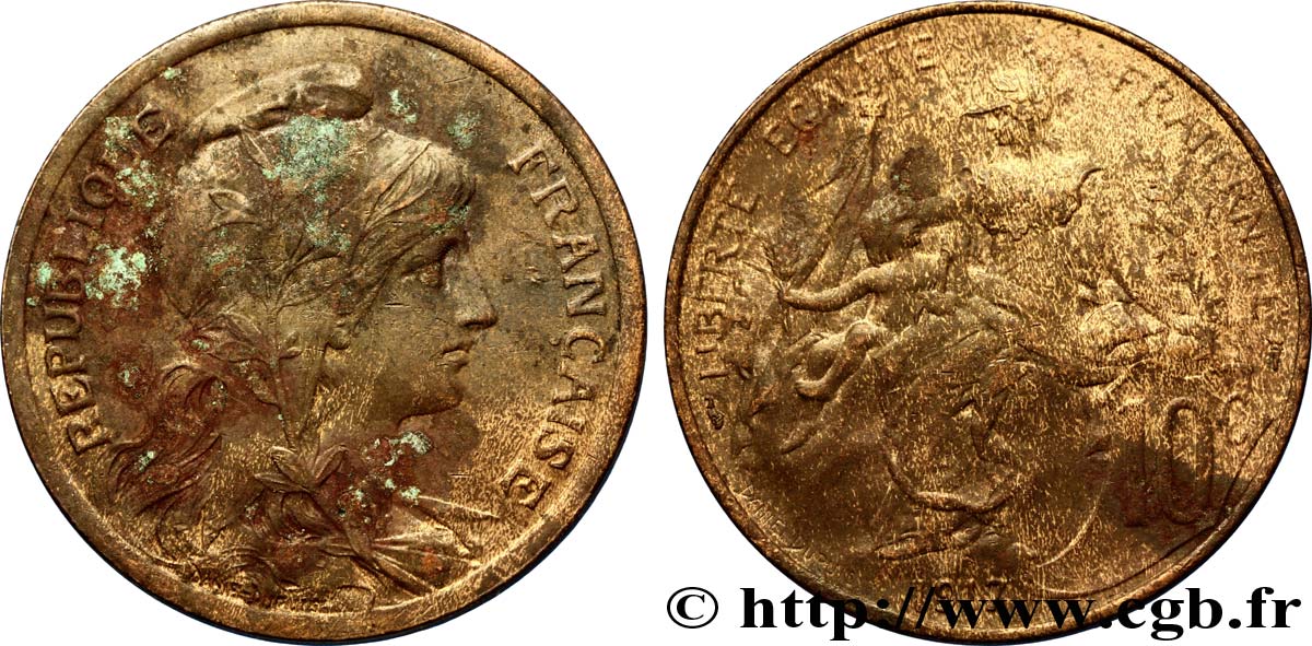 10 centimes Daniel-Dupuis 1917  F.136/28 AU54 