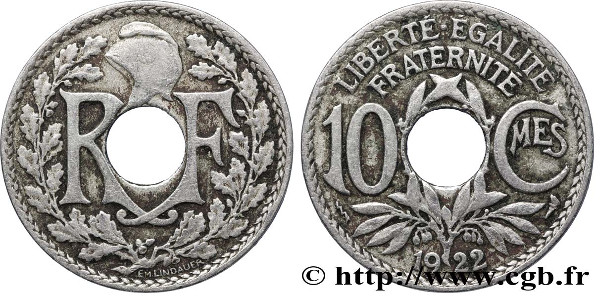 10 centimes Lindauer 1922 Poissy F.138/7 TTB40 