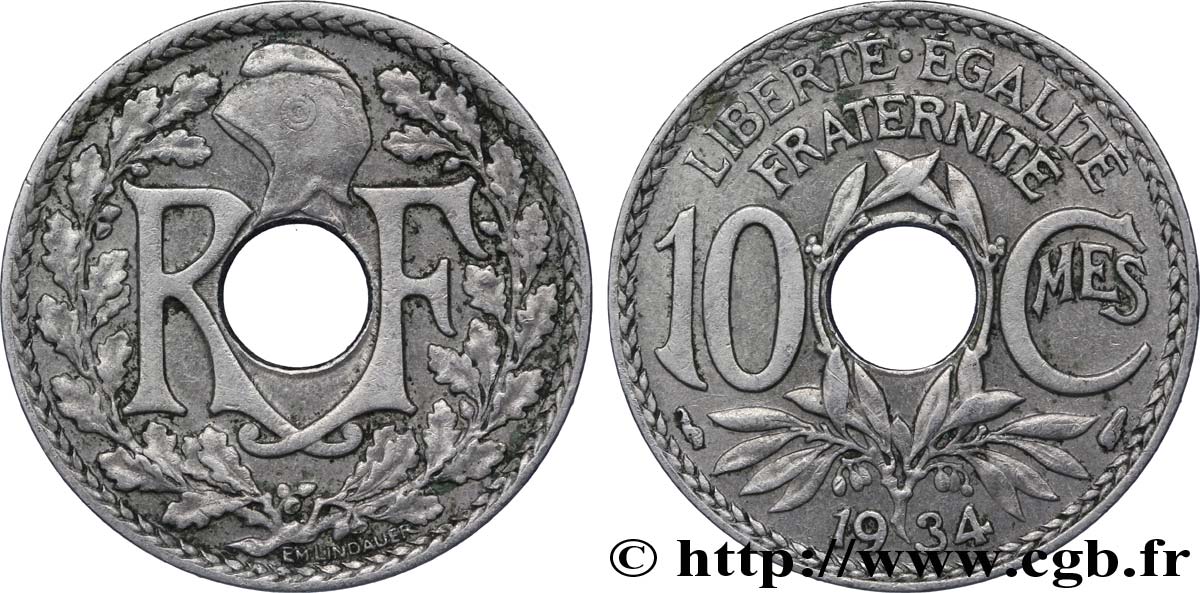 10 centimes Lindauer 1934  F.138/21 TTB40 