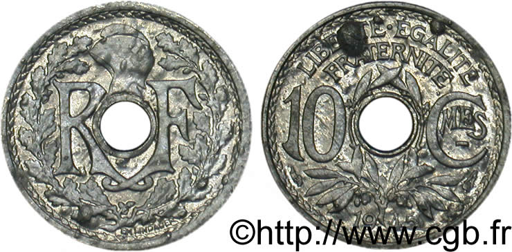 10 centimes Lindauer, petit module  1945  F.143/2 TB20 