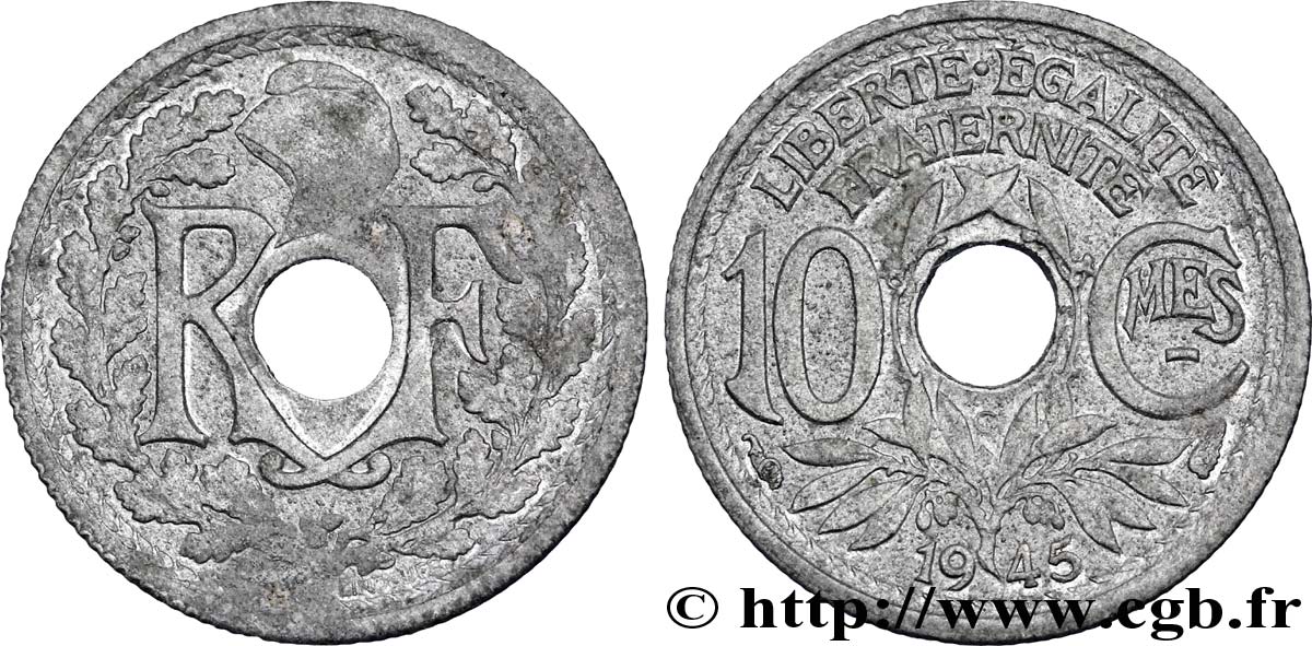 10 centimes Lindauer, petit module  1945 Castelsarrasin F.143/4 TTB48 