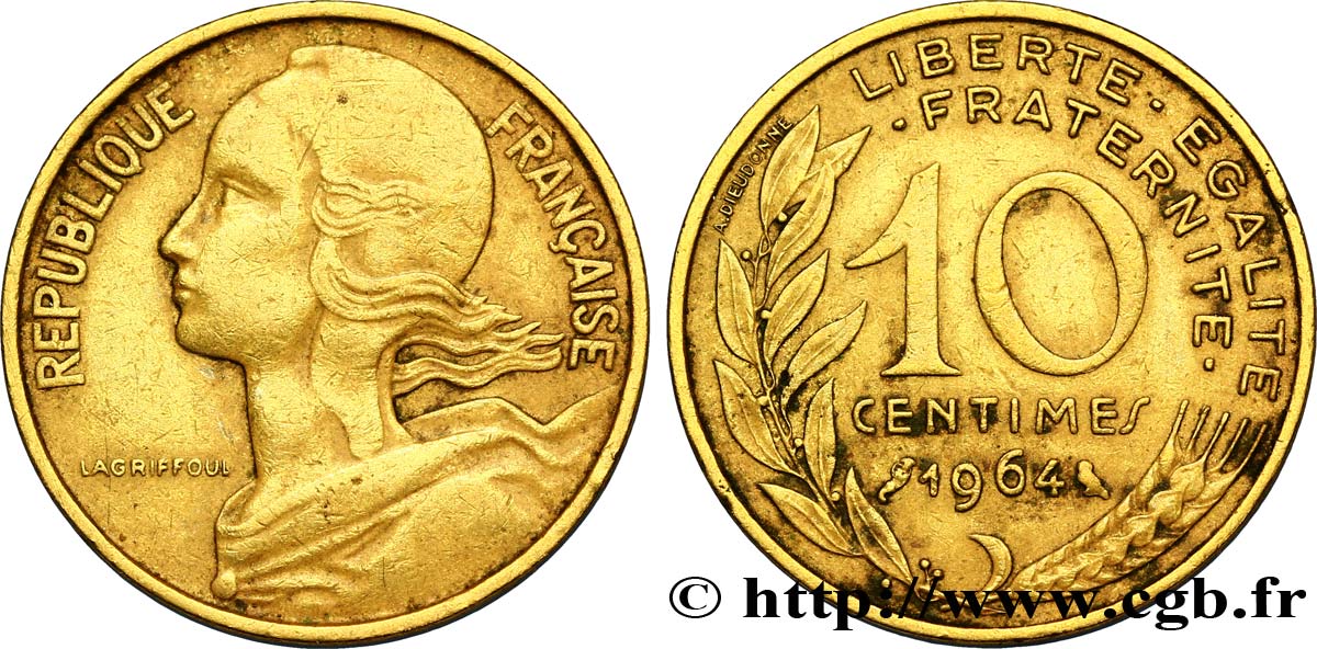 10 centimes Marianne 1964 Paris F.144/4 TB35 
