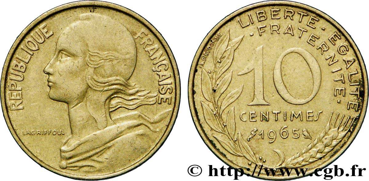 10 centimes Marianne 1965 Paris F.144/5 MBC40 