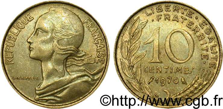 10 centimes Marianne 1970 Paris F.144/10 BB48 