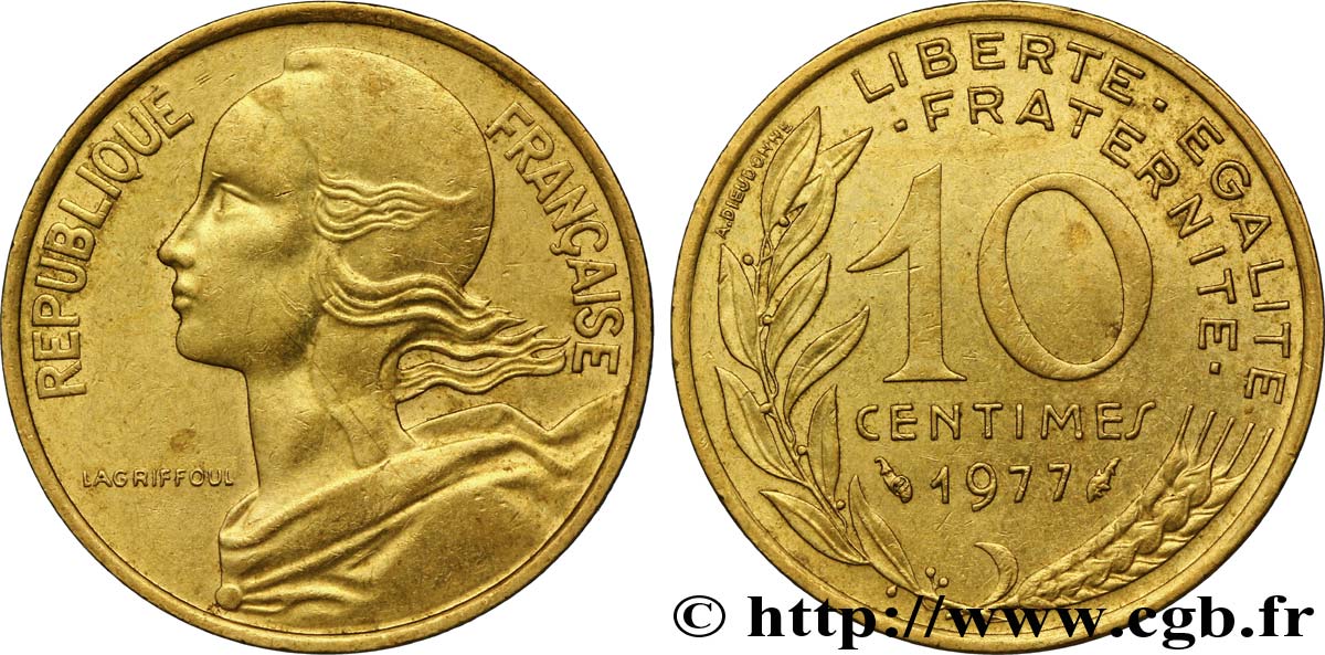 10 centimes Marianne 1977 Pessac F.144/17 AU58 