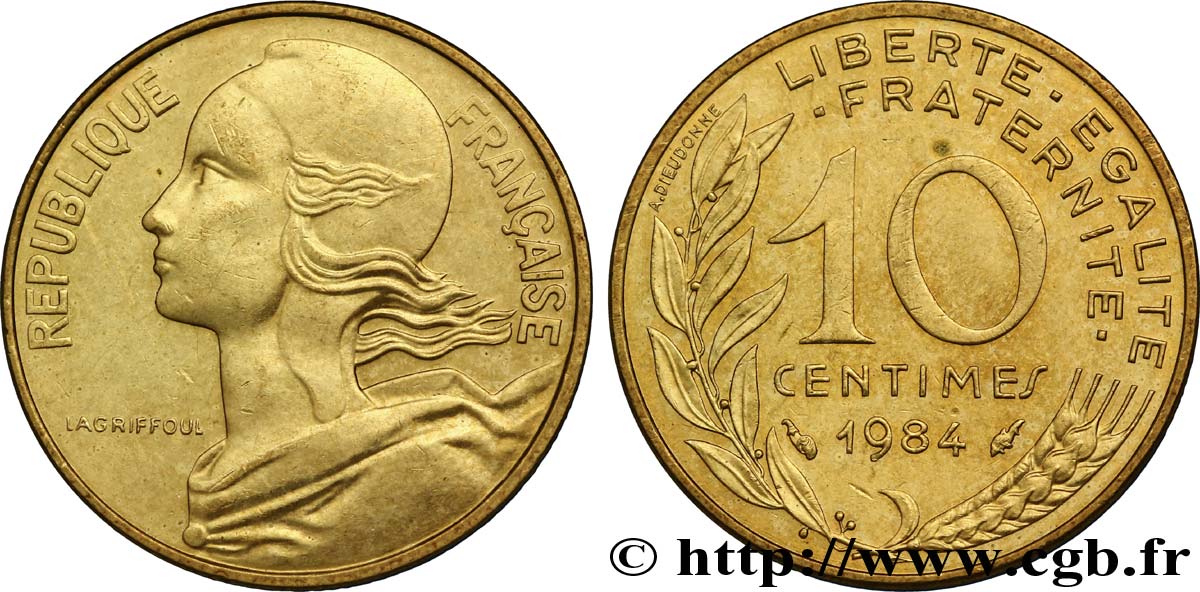 10 centimes Marianne 1984 Pessac F.144/24 AU58 