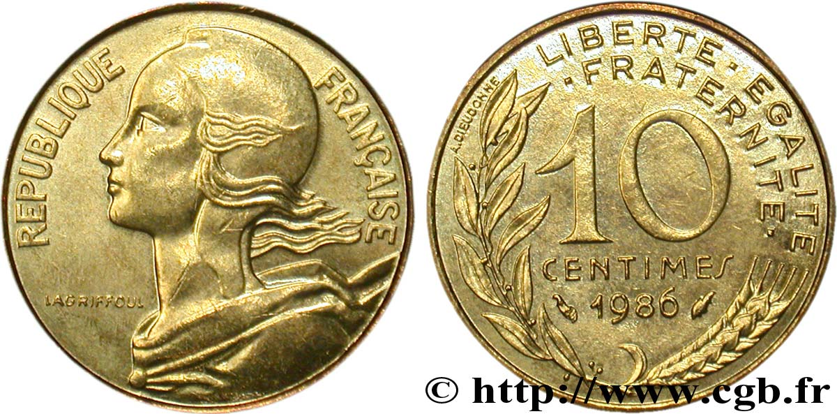 10 centimes Marianne 1986 Pessac F.144/26 AU58 