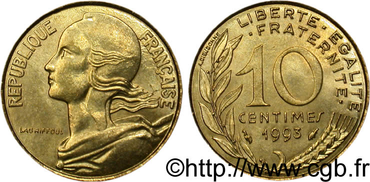 10 centimes Marianne 1993 Pessac F.144/35 MS63 