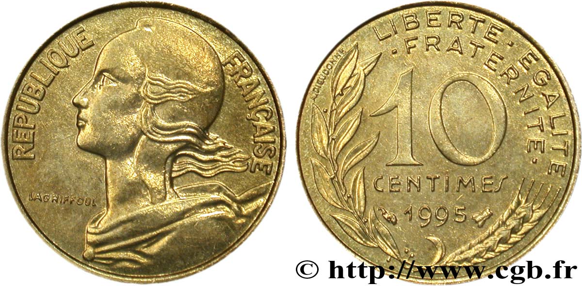 10 centimes Marianne 1995 Pessac F.144/39 AU58 