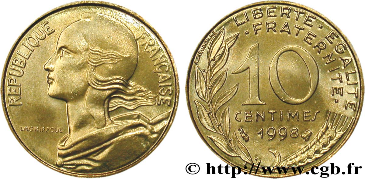 10 centimes Marianne 1998 Pessac F.144/42 SC63 