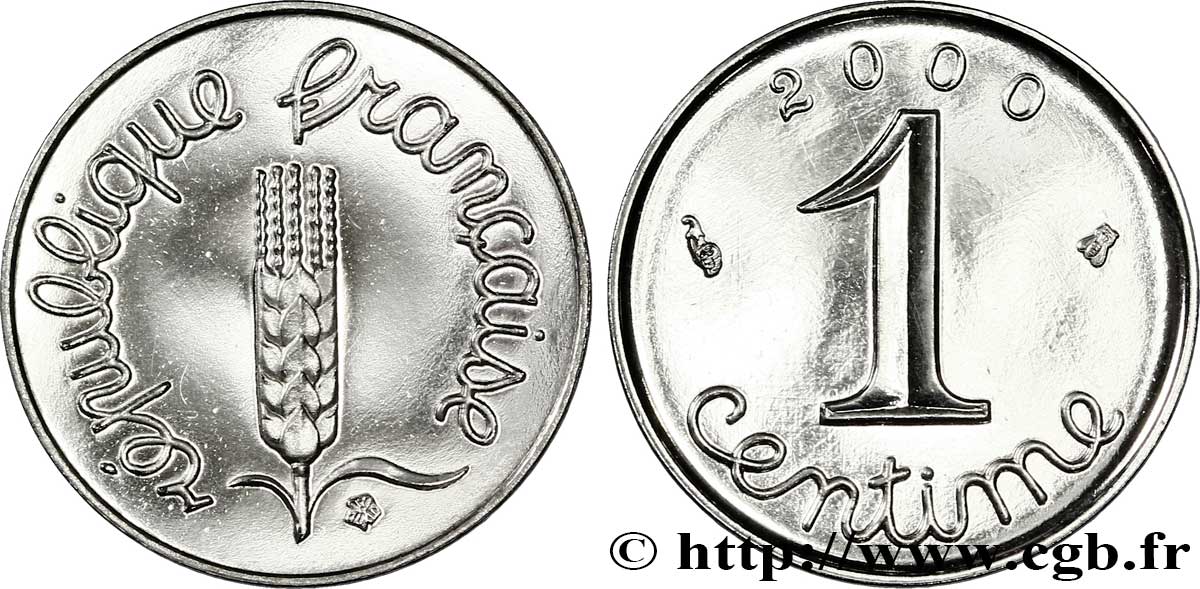 1 centime Épi, BU (Brillant Universel) 2000 Pessac F.106/60 FDC65 