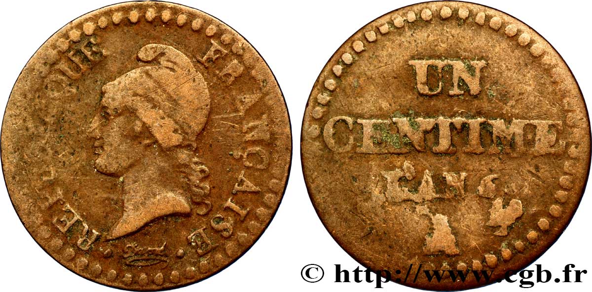 Un centime Dupré, 6 normal 1798 Paris F.100/3 AB5 
