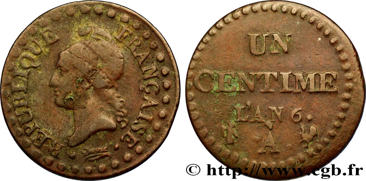 Un centime Dupré 1798 Paris F.100/12 TB20 