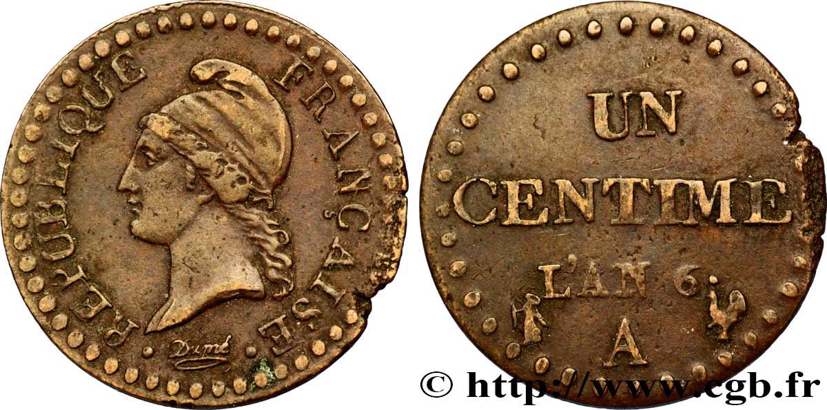 Un centime Dupré 1798 Paris F.100/8 TTB48 