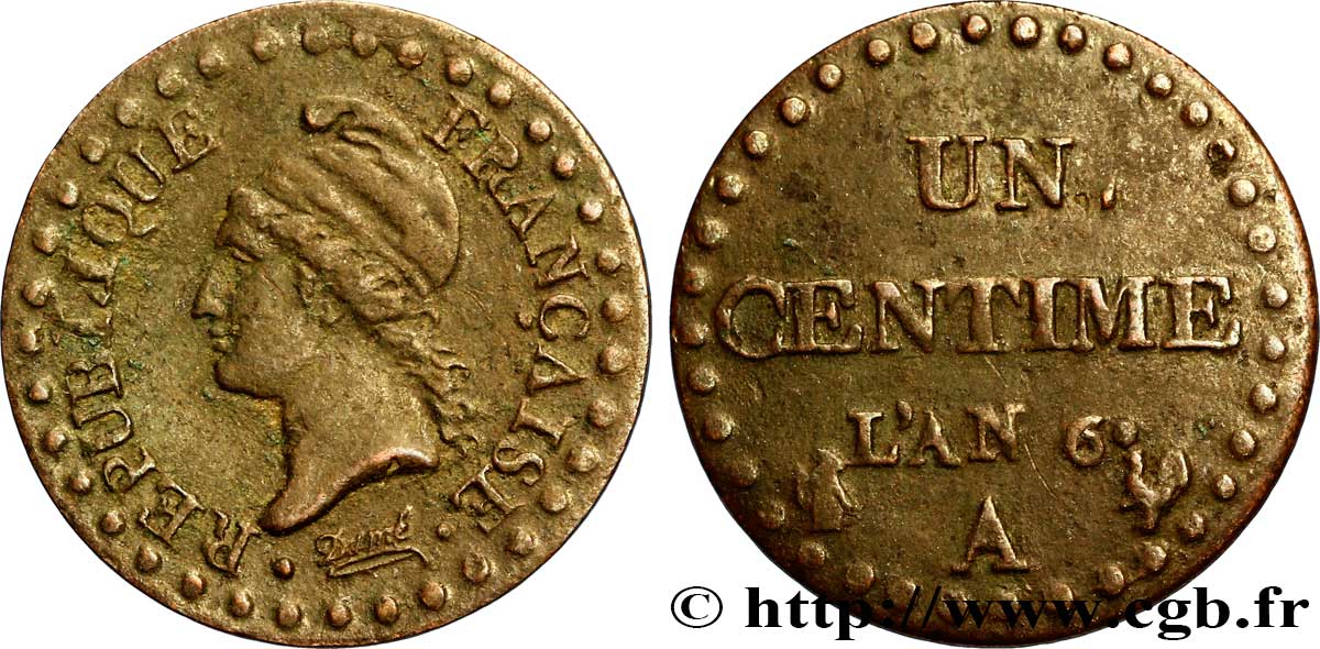 Un centime Dupré 1798 Paris F.100/13 TB20 
