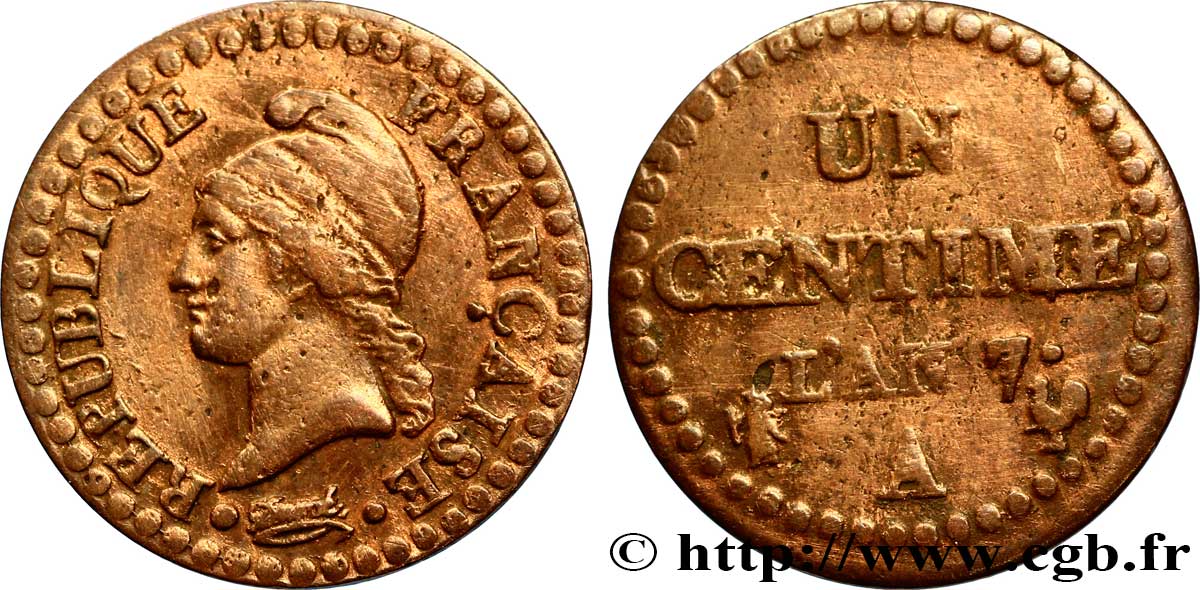 Un centime Dupré, grand 7 1799 Paris F.100/16 TB35 