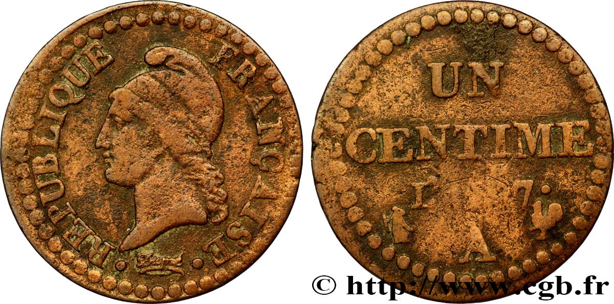 Un centime Dupré, 7 normal 1799 Paris F.100/15 TB20 
