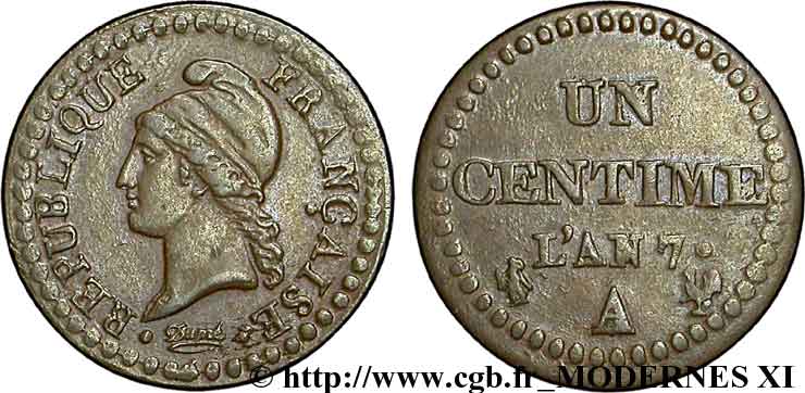 Un centime Dupré, 7 normal 1799 Paris F.100/15 TTB52 