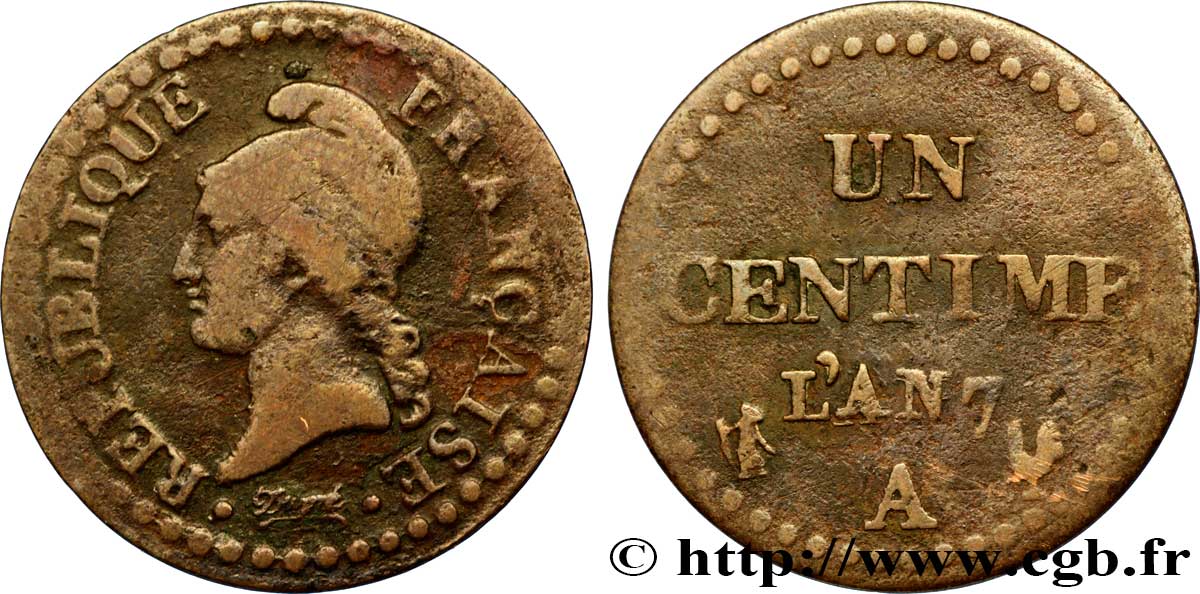 Un centime Dupré, grand 7 1799 Paris F.100/16 TB20 