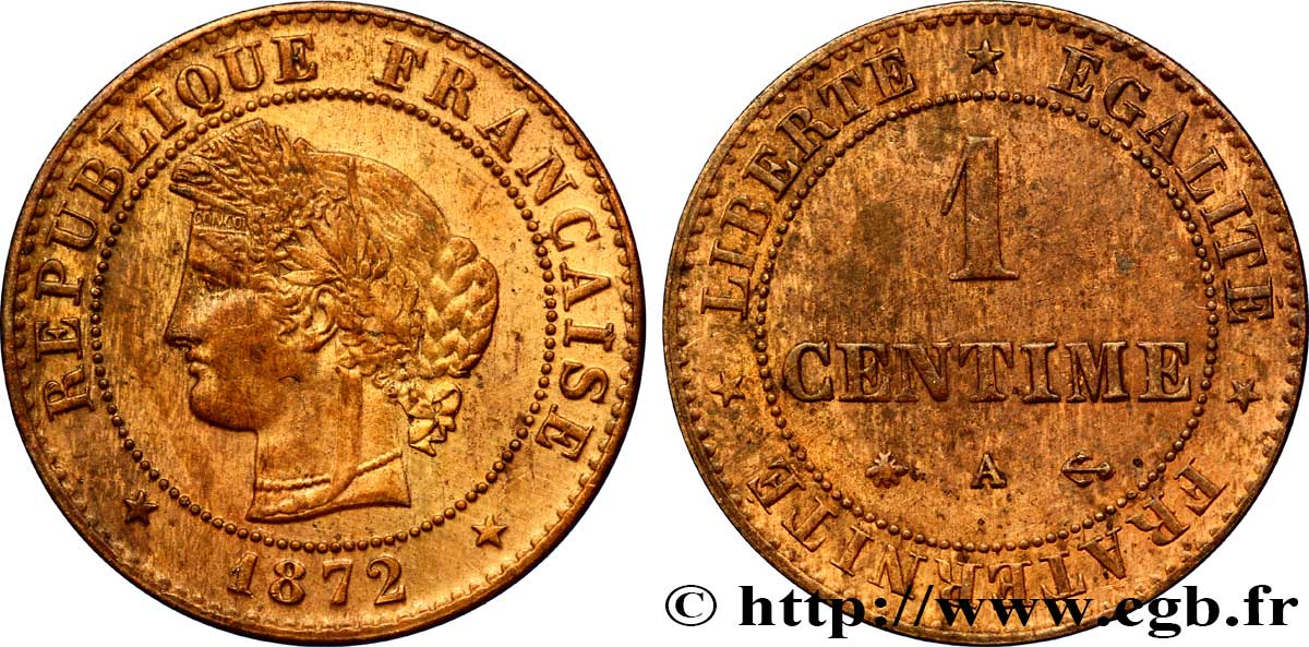 1 centime Cérès 1872 Paris F.104/1 TTB54 