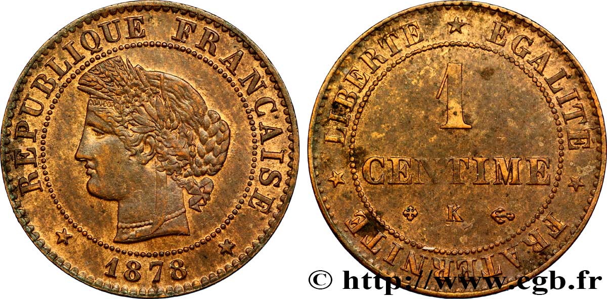 1 centime Cérès 1878 Bordeaux F.104/8 TTB54 