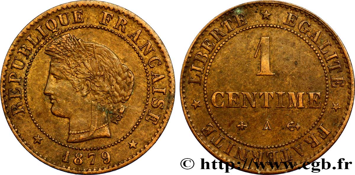 1 centime Cérès 1879 Paris F.104/9 TTB48 