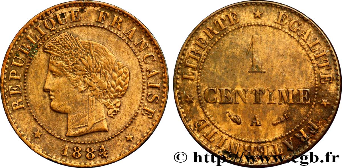 1 centime Cérès 1884 Paris F.104/11 SS48 