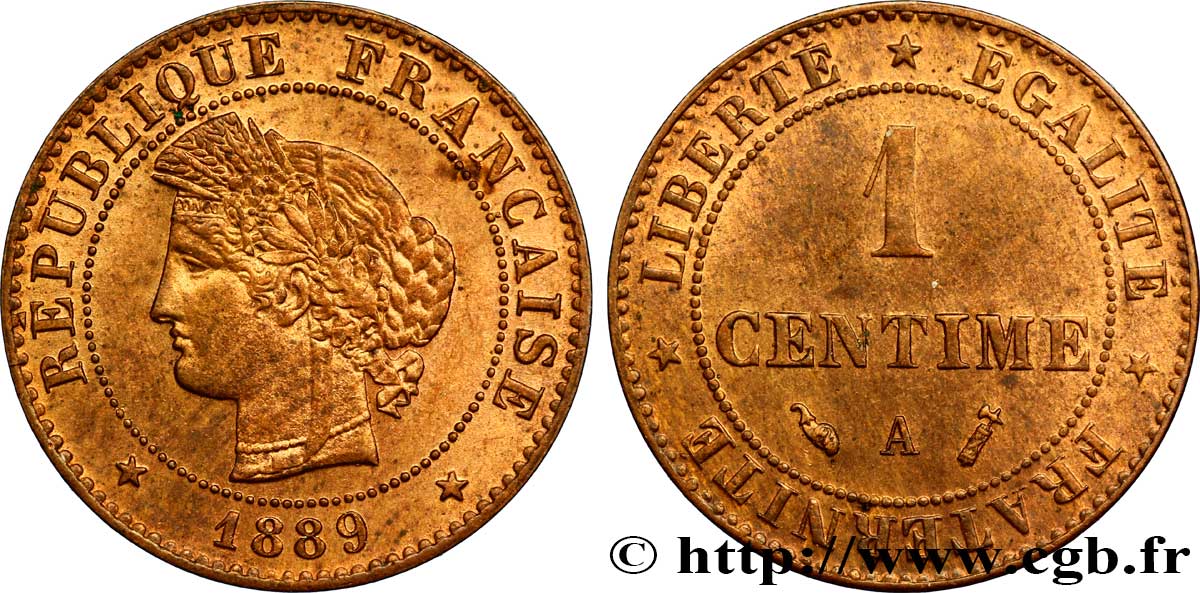 1 centime Cérès 1889 Paris F.104/16 EBC60 